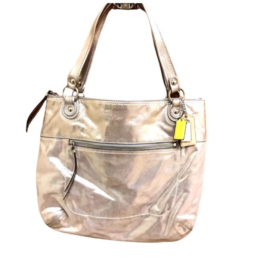 Coach Lamb Leather Gold Tote Purse